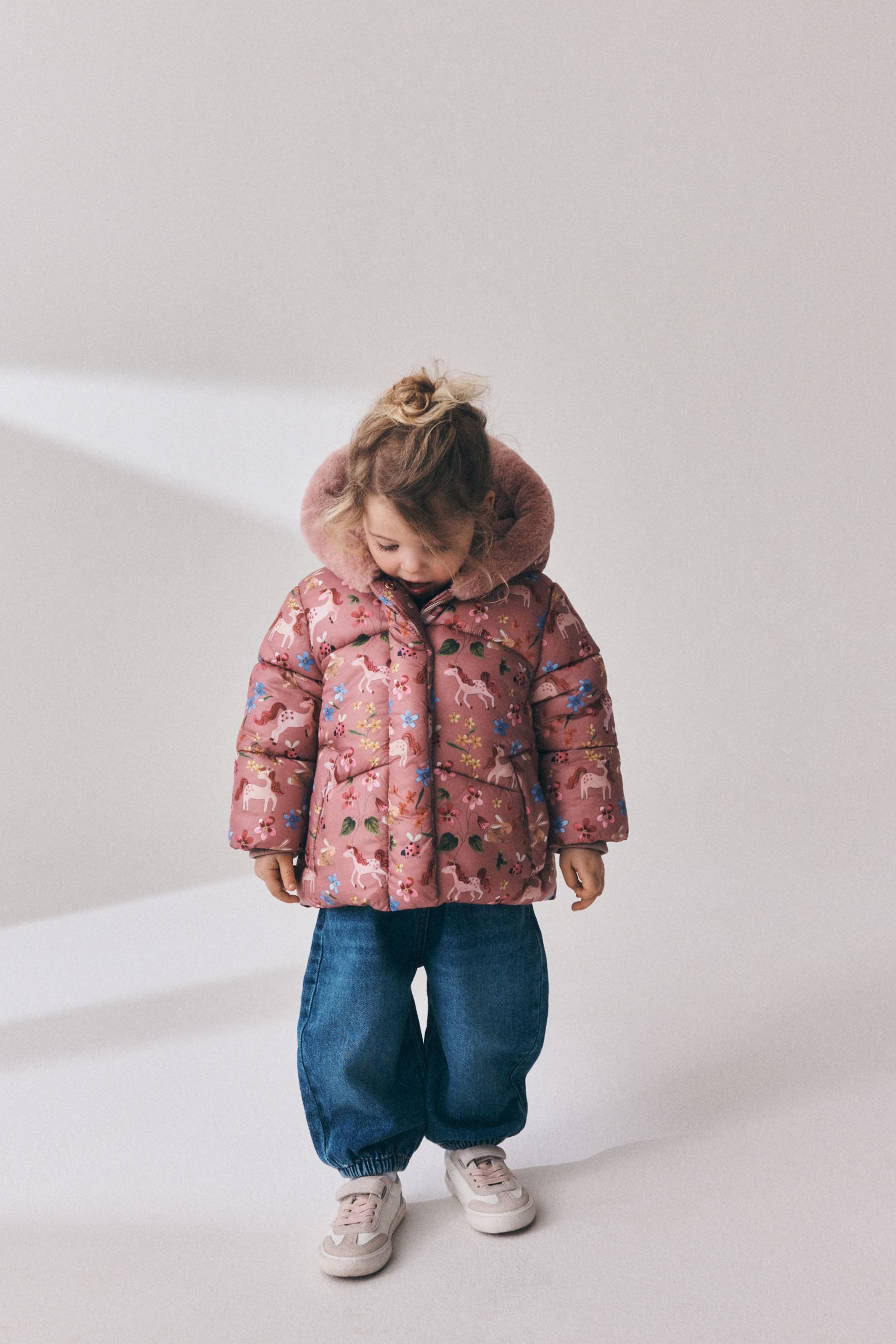 Next Fellimitatmantel Wasserabweisende Steppjacke mit Kunstfell (1-tlg)