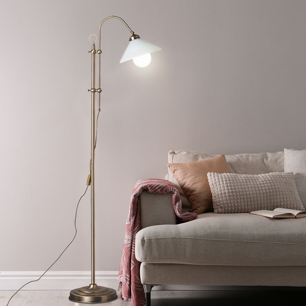 Steh höhenverstellbar Leuchtmittel etc-shop Lampe Bogen LED Schalter Warmweiß, Stehlampe, Stand LED inklusive,