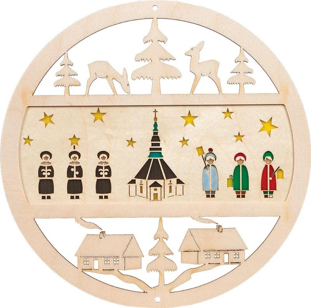 Richard Glaesser Fensterbild Seiffener Kirche mit Kurrende, Durchmesser 15c günstig online kaufen