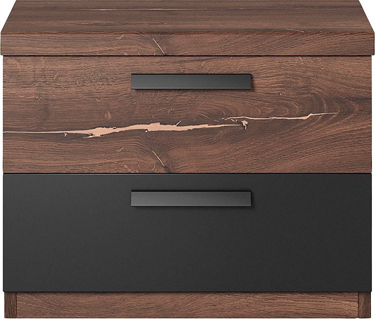 Home affaire Nachtkommode Sigma, Breite 46 cm, moderner Nachtschrank mit 2 Schubladen, Nachttisch viel Stauraum, Nachtkonsole
