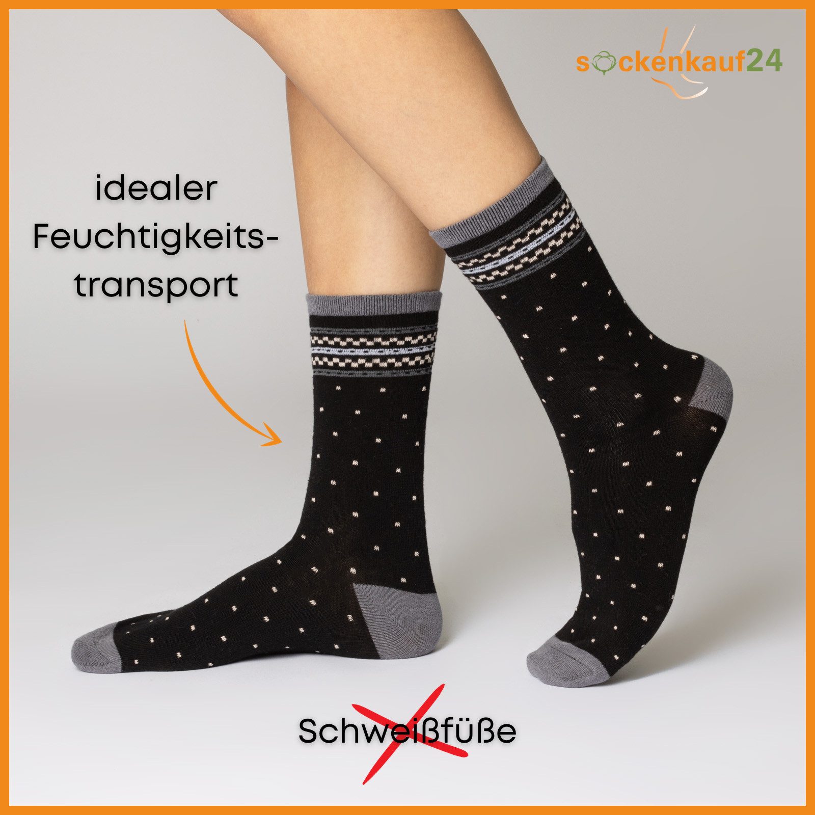 sockenkauf24 Basicsocken 10 Paar Damen Socken Mehrfarbig Streifen Punkte (34977/1, 39-42) Herzen Maritim Baumwolle