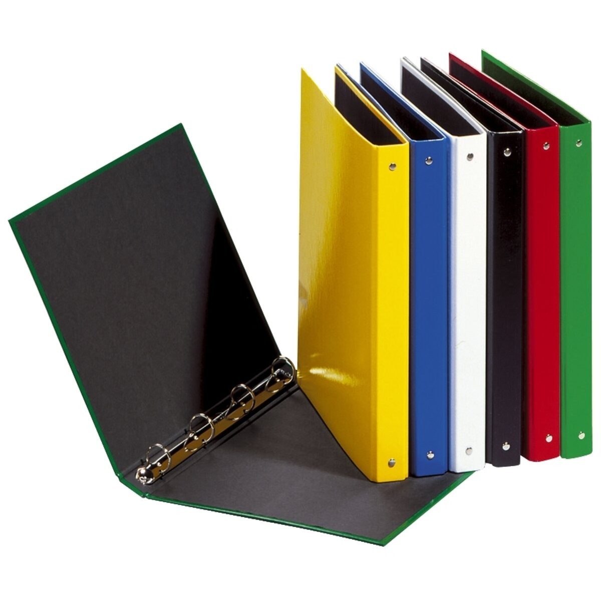 PAGNA Präsentationsordner Ringbuch Basic Colours - A5 4-Ring Ring-Ø 25mm schwarz.