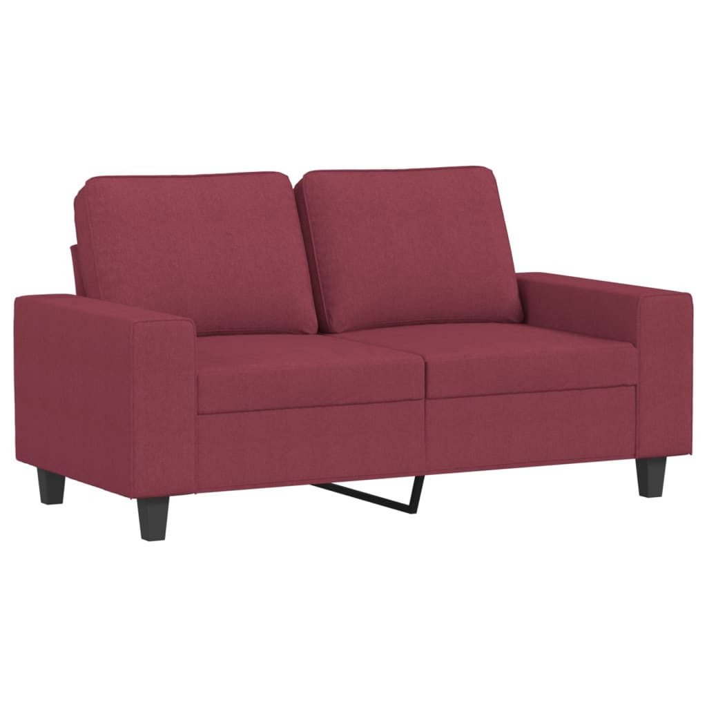 vidaXL Sofa 2-tlg. Sofagarnitur Weinrot Stoff günstig online kaufen