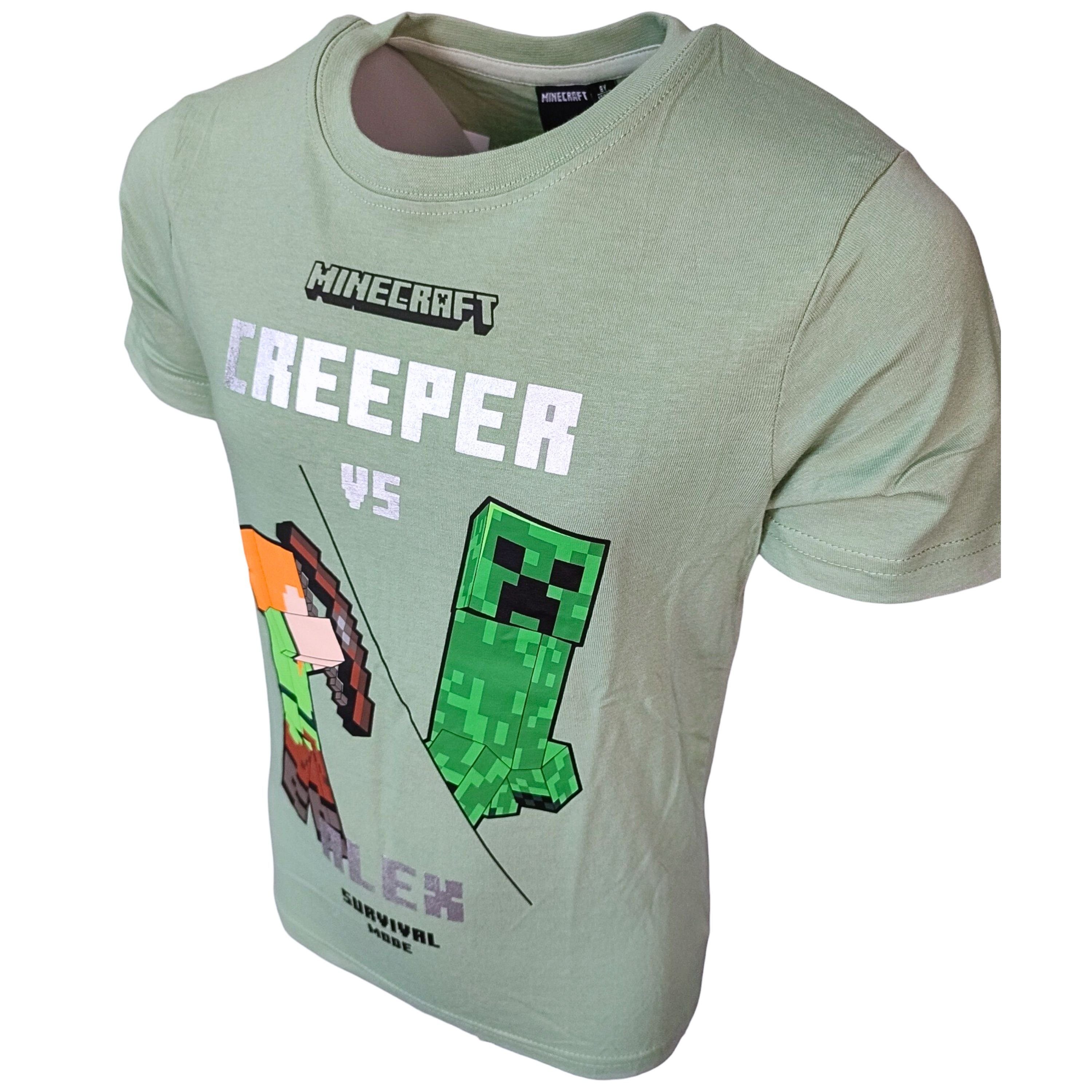 Minecraft T-Shirt Creeper vs Alex Kinder Gamers Kurzarmshirt Gr. 116-152 cm