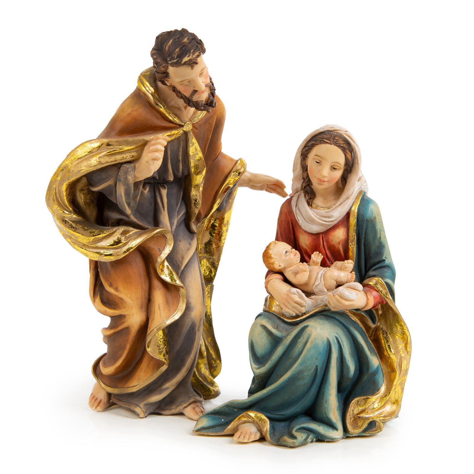 Logbuch-Verlag Dekofigur Heilige Familie Weihnachtskrippe - Maria Josef Jesukind Krippe 18 cm