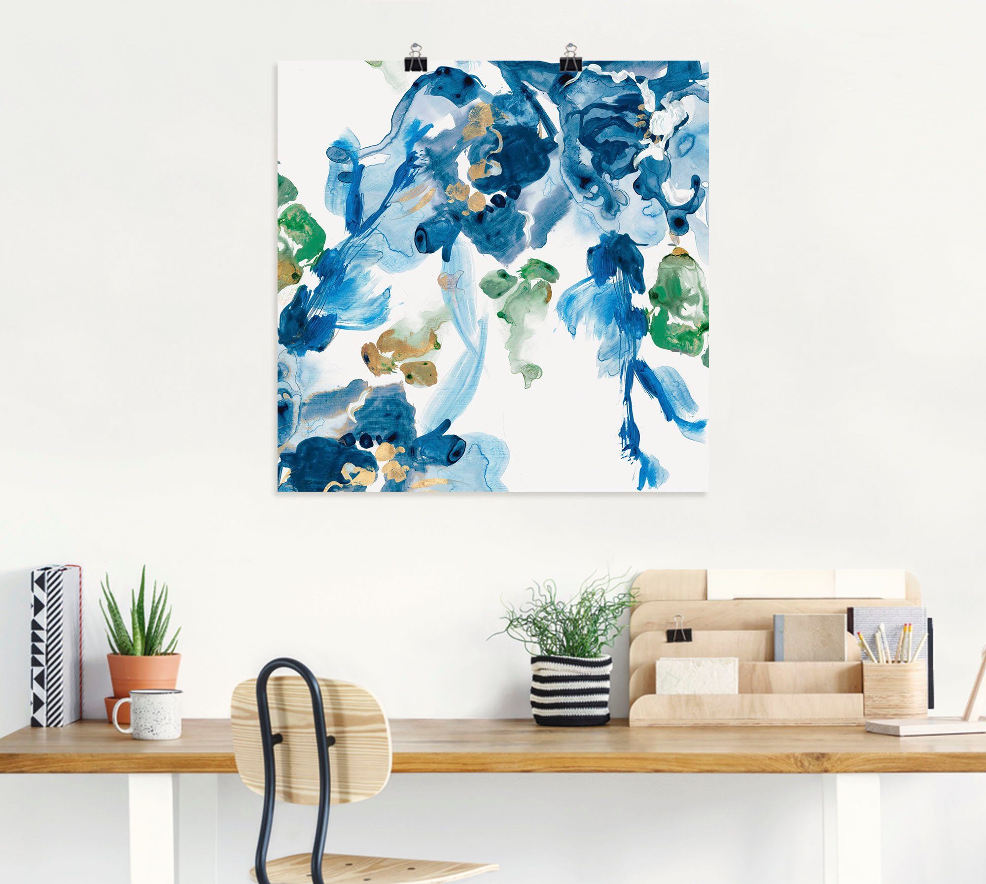 Artland Poster Fließendes Wasser, Blumenbilder (1 St), ohne Rahmen