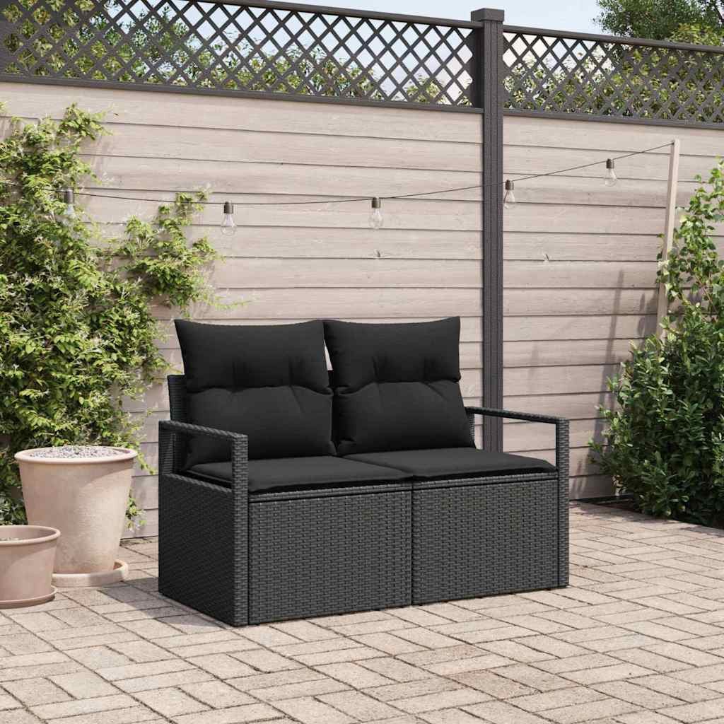 vidaXL Loungesofa Garten-Sofa mit Kissen 120 x 62 x 69 cm Poly-Rattan, 1 Teile