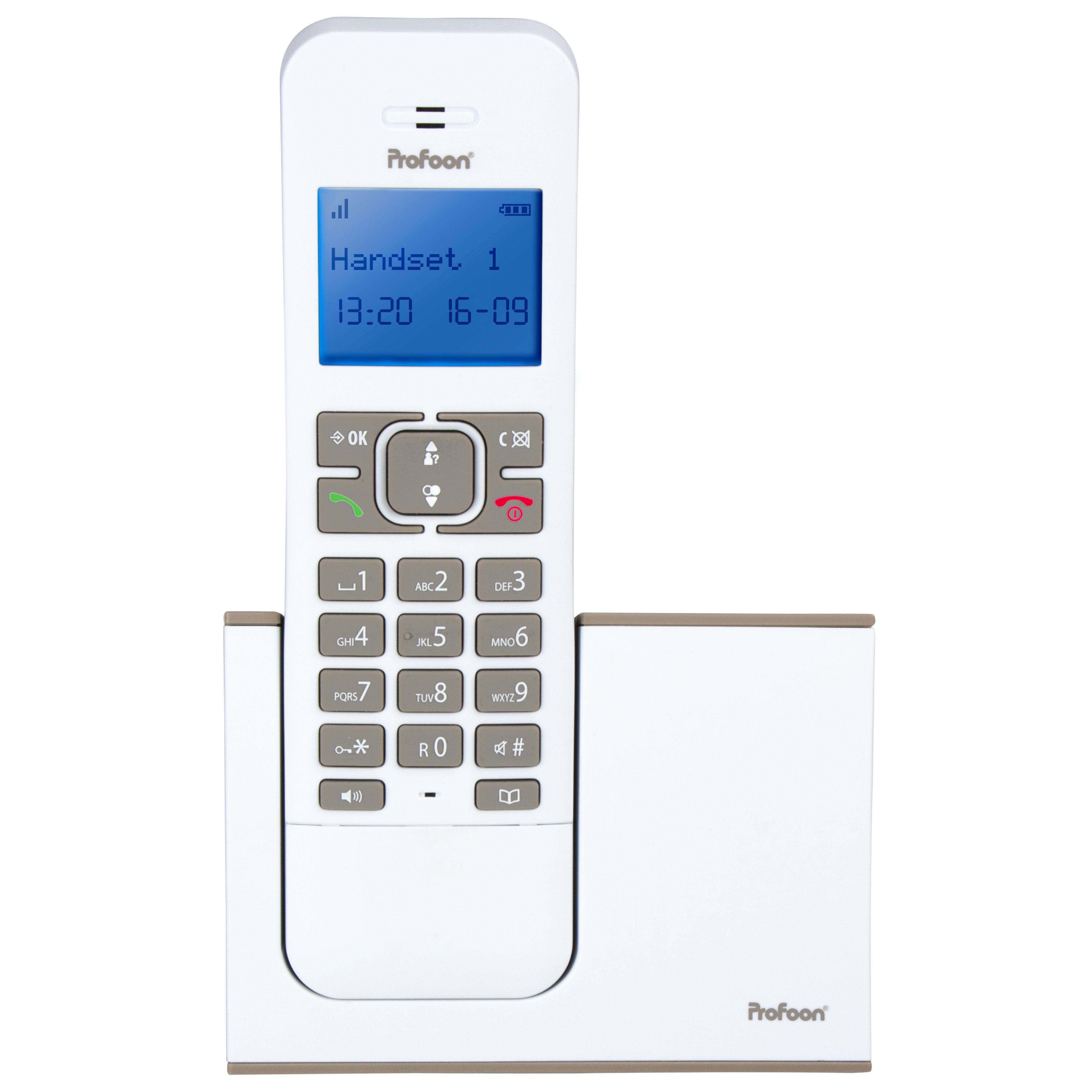 Profoon PDX-8400TE Festnetztelefon (Mobilteile: 1, Netzspannung 100-240 V AC, DECT-Telefon Freisprechfunktion, 20 Speicher, ECO-Modus, erweiterbar)