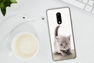 MuchoWow Handyhülle Kätzchen - Katze - Haustiere - Jungen - Kinder - Mädchen, Phone Case, Handyhülle OnePlus 7, Silikon, Schutzhülle