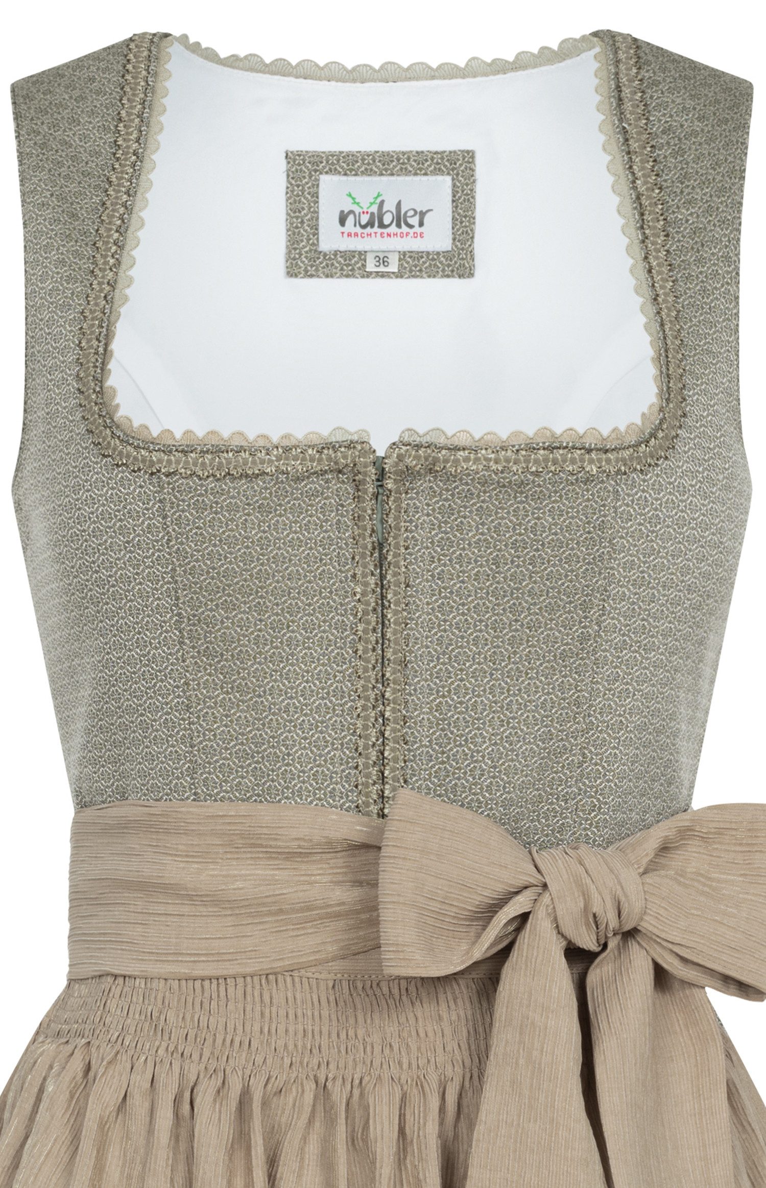 Nübler Trachtenkleid Midi Dirndl Flavienne in Sand von Nübler - Rocklänge 60 cm