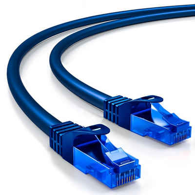 deleyCON deleyCON 25m CAT6 Patchkabel Netzwerkkabel Ethernet LAN DSL Kabel Blau LAN-Kabel