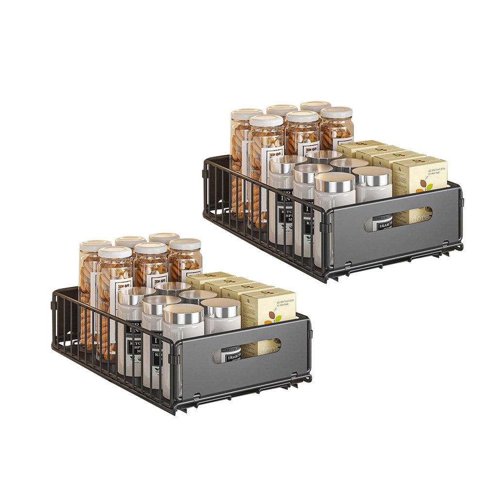 GarveeMore Küchenorganizer-Set Ausziehbarer Schrankorganisator Erweiterbare Küchenschubladen Robuster, (2-tlg)