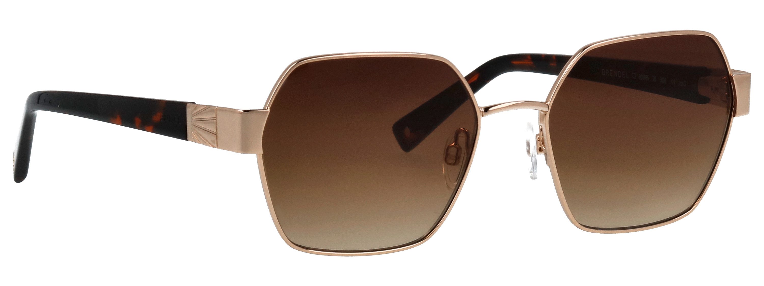 BRENDEL eyewear Sonnenbrille Modell 905065 Form Hexagon, Logoschriftzug auf Bügel, Metallfassung