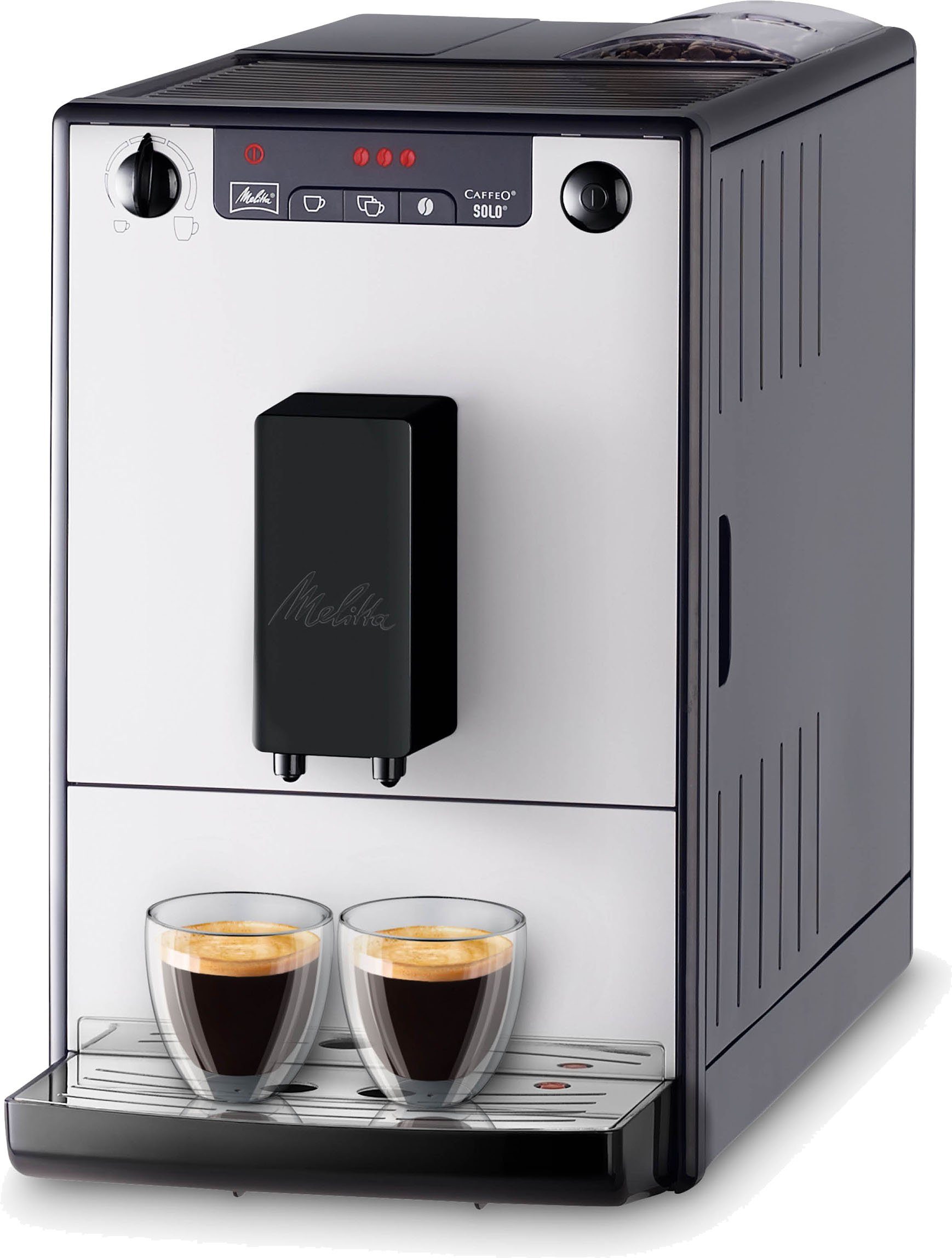 Kaffee nur bei Melitta Solo® 20 cm aromatischer 950-666, & Silver, Espresso Pure Breite Kaffeevollautomat