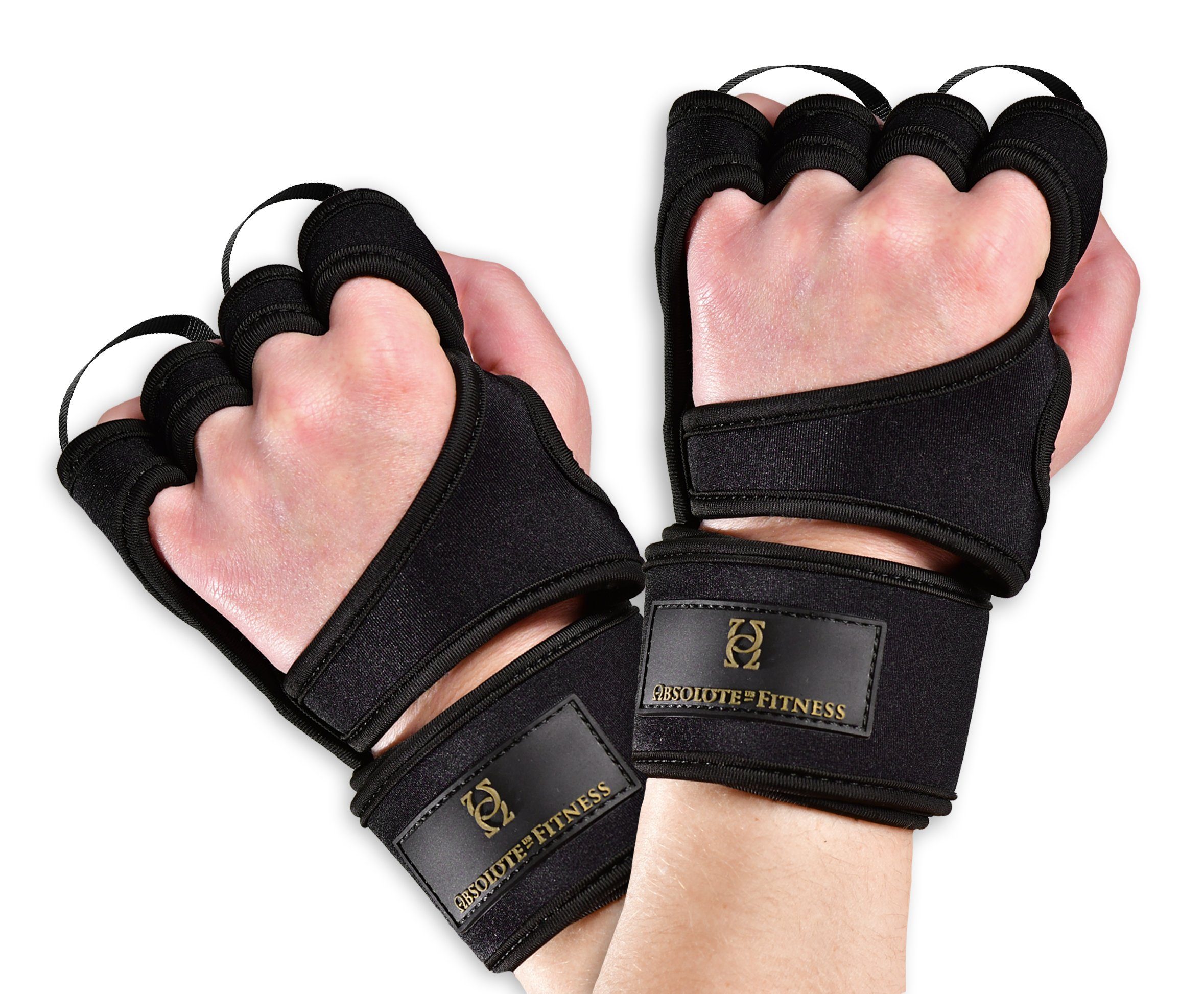 einfachen Ausziehen, Neoprene aus zum Handgelenkbandage, Handrücken, Trainingshandschuhe 40cm Fingerschlaufen Fitnesshandschuh Absolute-us offener Leder Leder aus und Handfläche