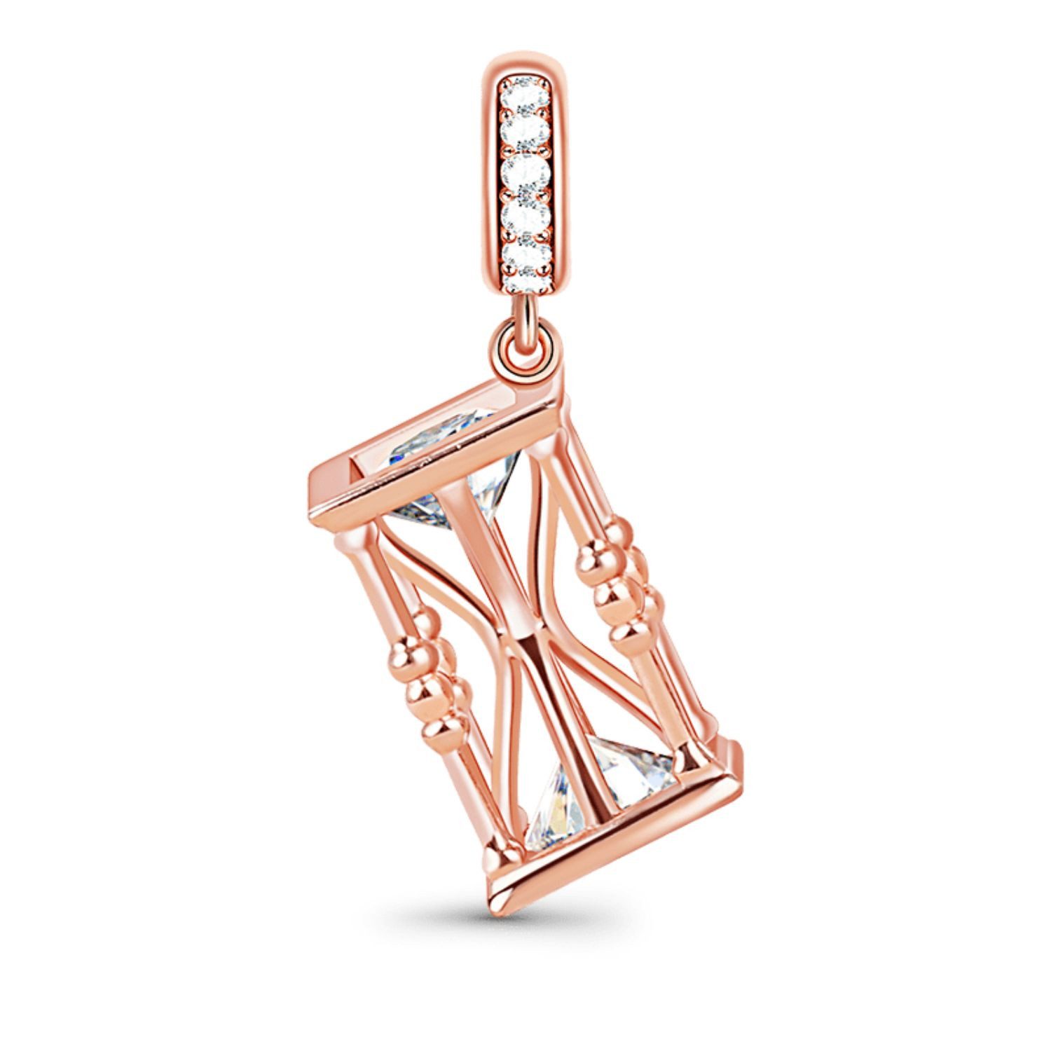 Bead Gnoce Charm Anhänger Sanduhr BSCS52 Silber rosévergoldet