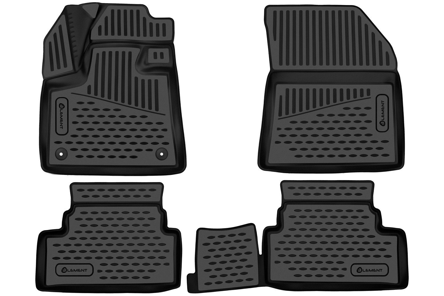 LEMENT Auto-Fußmatten 3D-Gummimatten passend für OPEL Grandland, ab 2017, SUV (4 St), für OPEL Grandland Pkw, Passgenau