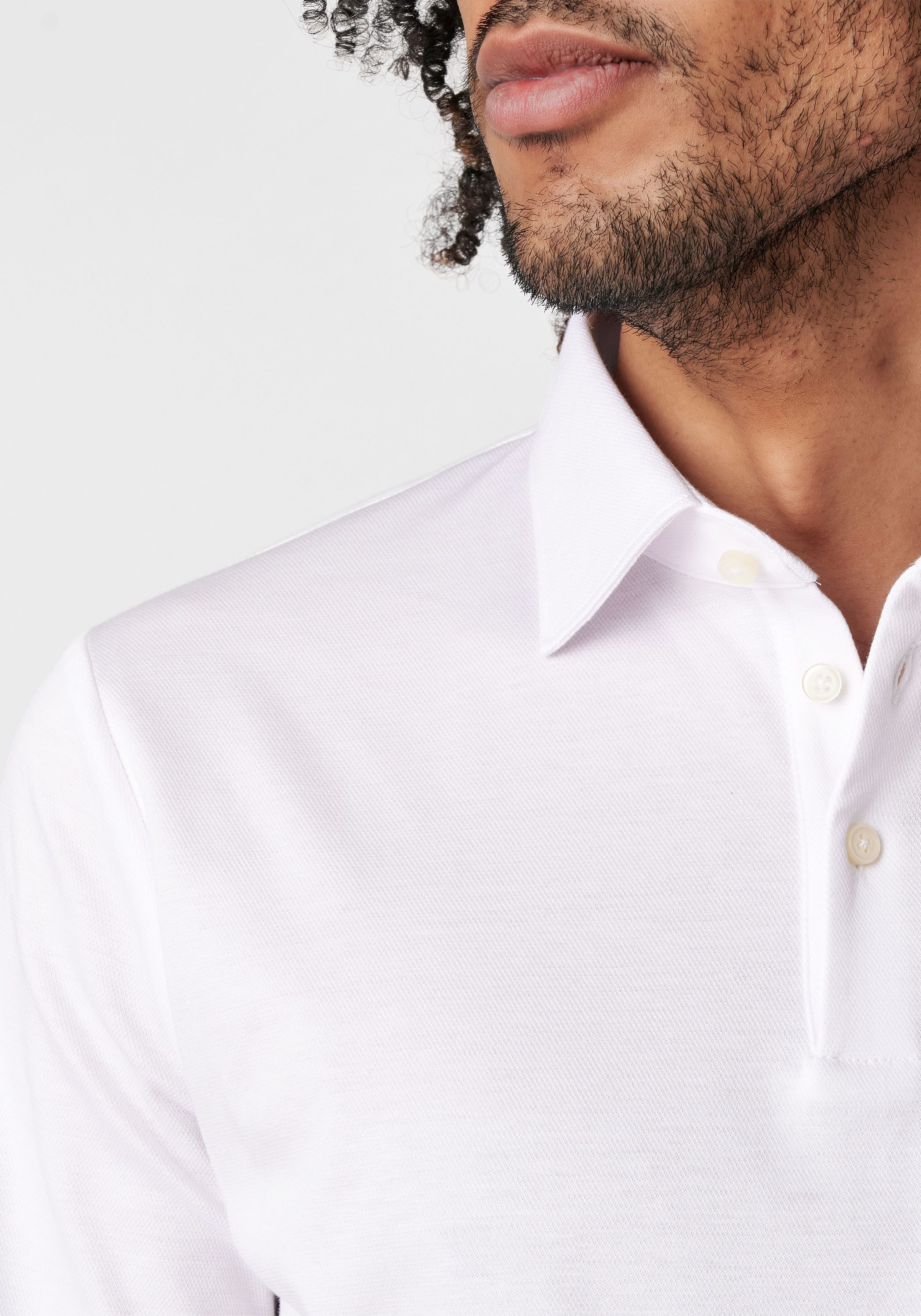 DESOTO Langarm-Poloshirt Jerseypolo Essential Kent langarm Flexibler Stretch