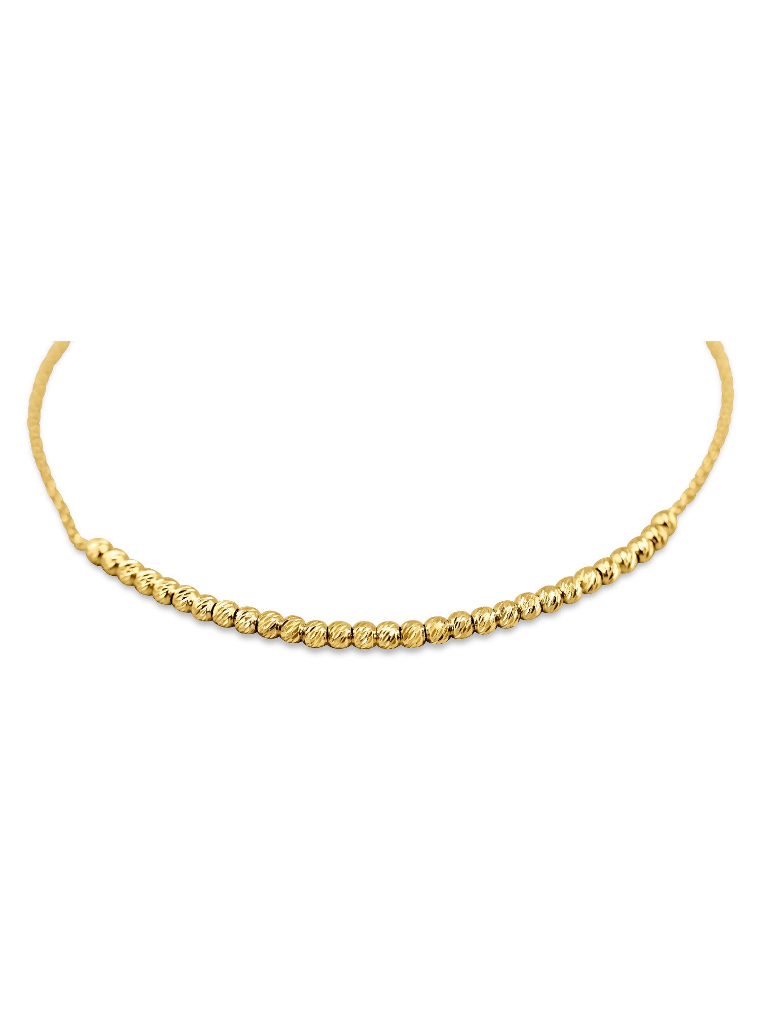 Antares Gold Goldarmband Kugelarmband 14K Gold – 18+2 cm, 2 mm, 585 er Gold, eleganter Federringverschluss, edle Geschenkbox