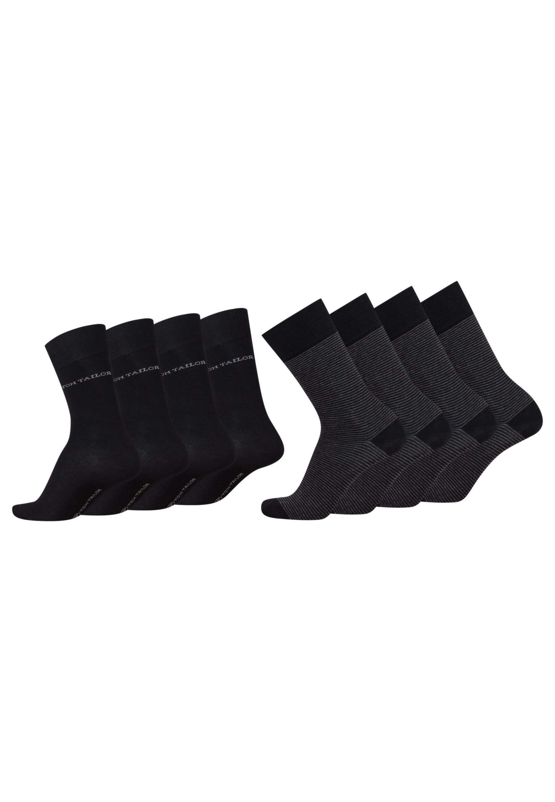 Socken TOM TAILOR Herrensocken 2er Pack schwarz grau