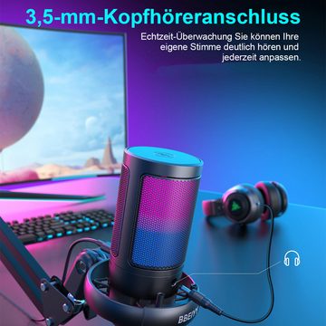 DOPWii Mikrofon Gaming-Mikrofon PC mit Arm RGB, Mikrofon, für Streaming Podcast Studio, Mikrofon für PS4/PS5/MAC
