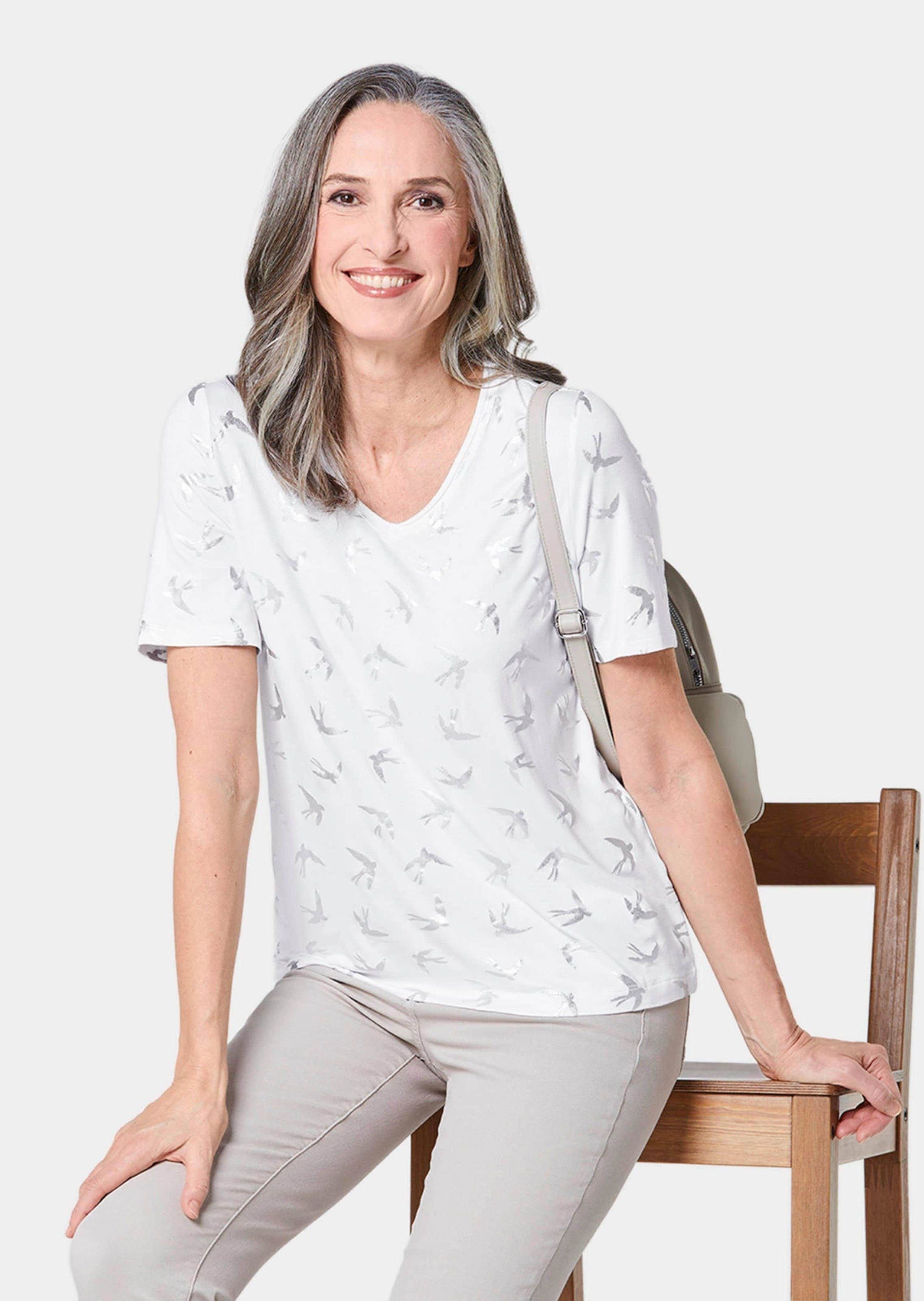 GOLDNER Print-Shirt Topmodisches Shirt mit glänzendem Druck