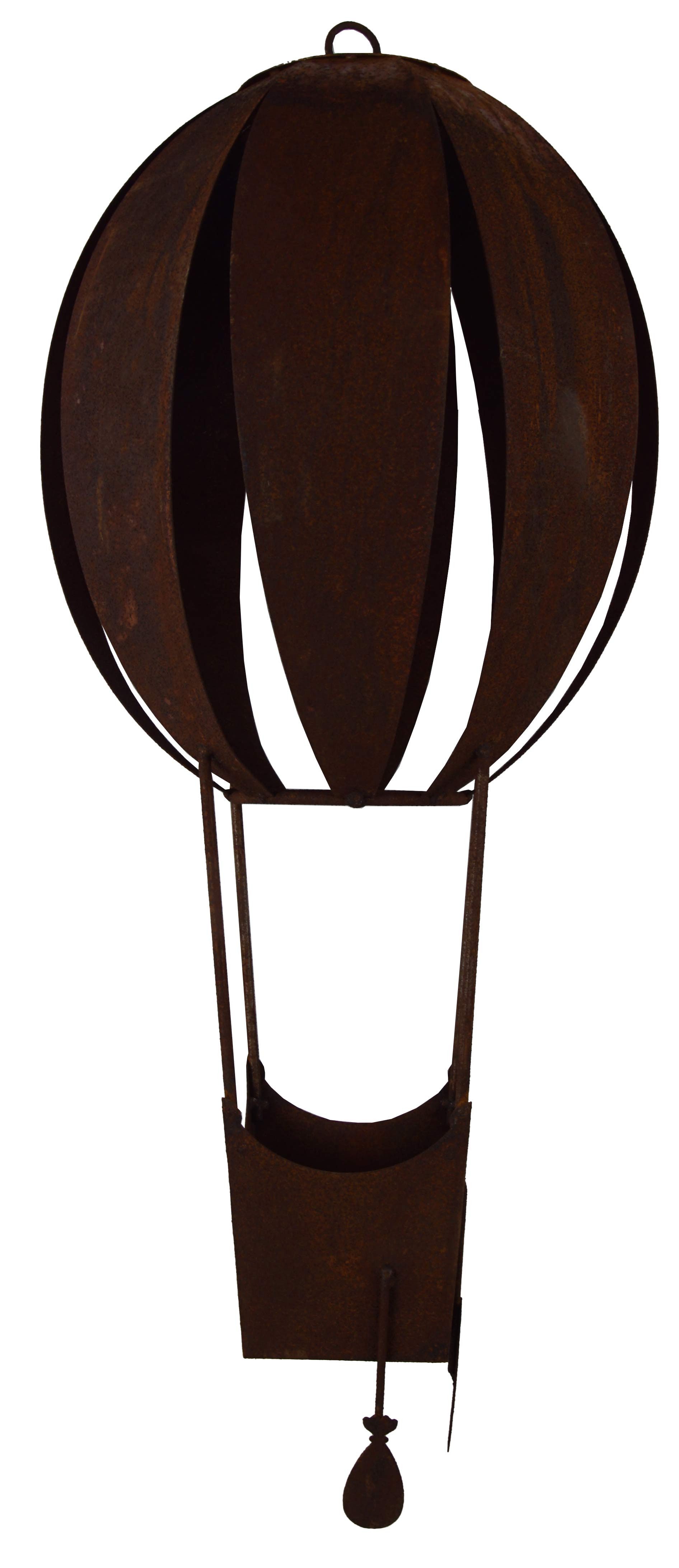 Lünemann Dekofigur Dekorativer Heißluftballon in Rostoptik mit Pflanzkorb, mit Pflanzkorb