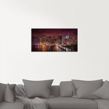 Artland Glasbild New York City Impression bei Nacht I, Amerika (1 St), in verschiedenen Größen