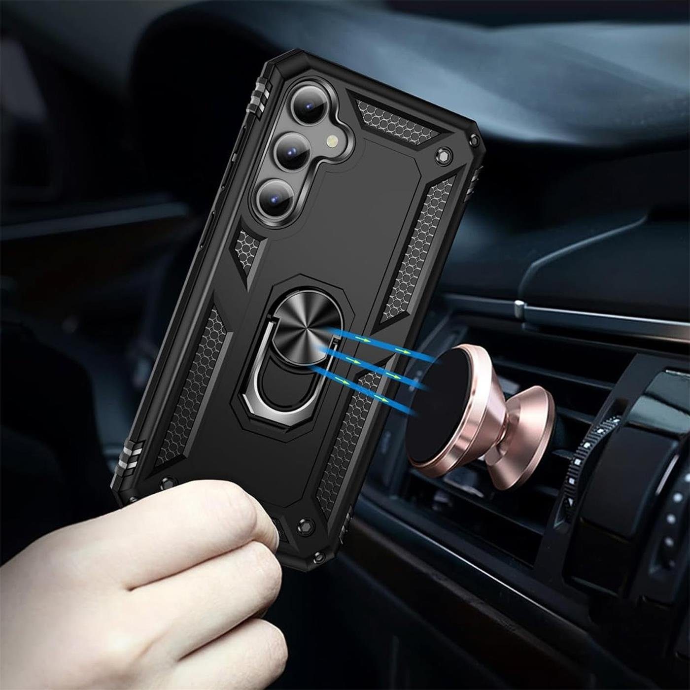 CoolGadget Handyhülle Armor Shield Case für Samsung Galaxy A55 5G 6,6 Zoll, Outdoor Cover mit Magnet Ringhalterung Handy Hülle für Samsung A55 5G – Bild 4 von 5