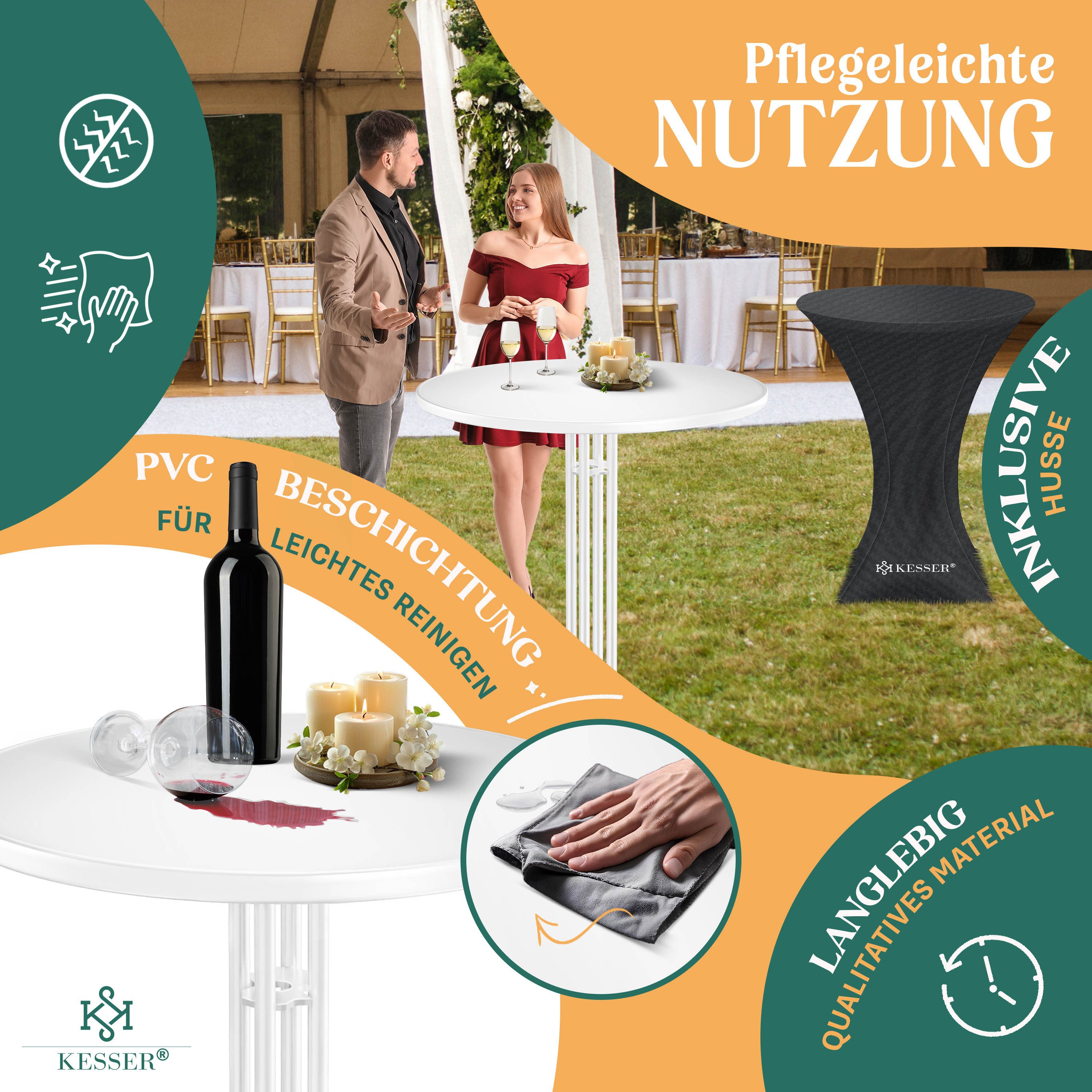 KESSER Bistrotisch (2-St), Gastro Stehtisch klappbar Gastronomie Bistrotisch rund