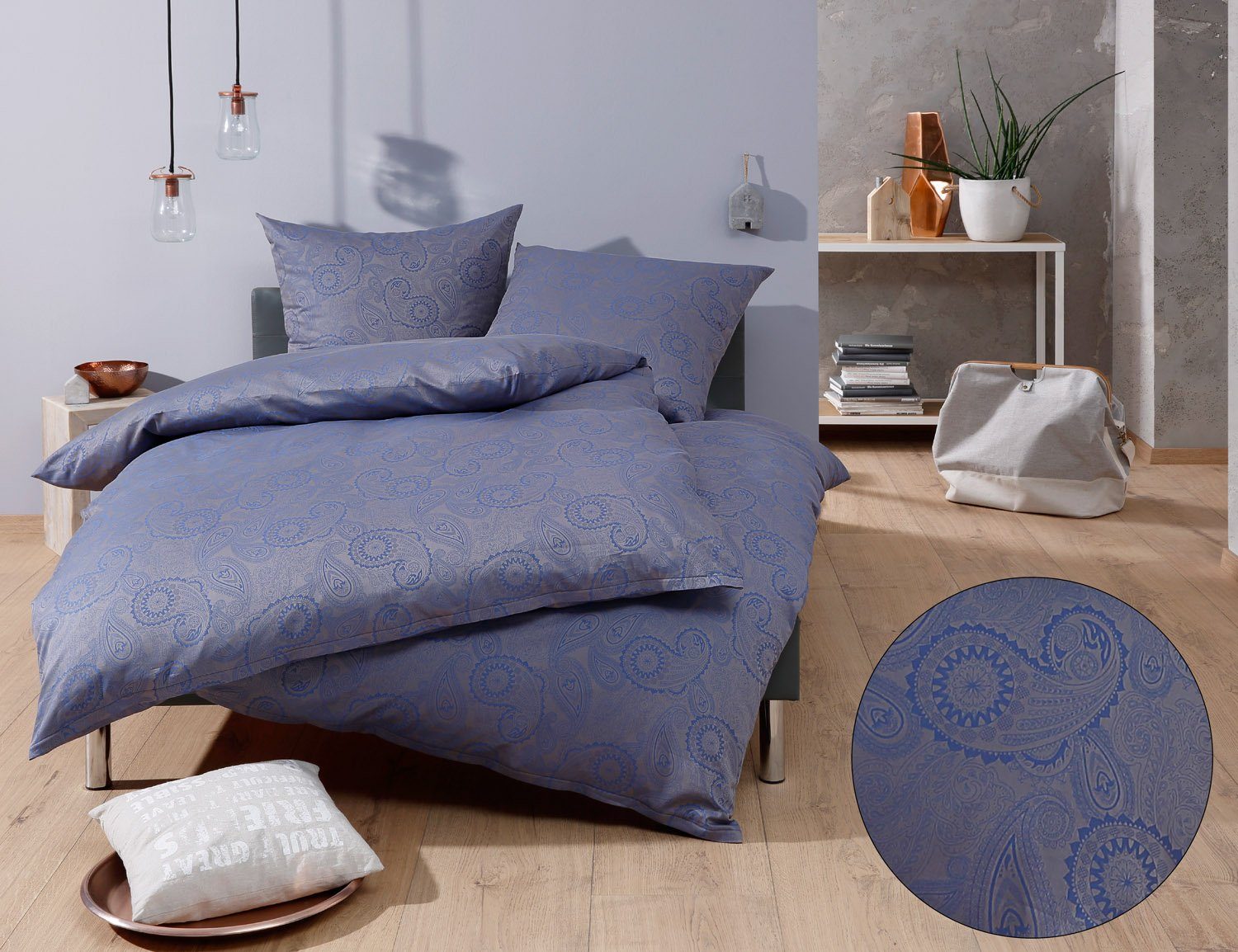 BETTWAESCHE-MIT-STIL Bettwäsche Mako-Satin Damast Paisley Bettwäsche günstig online kaufen