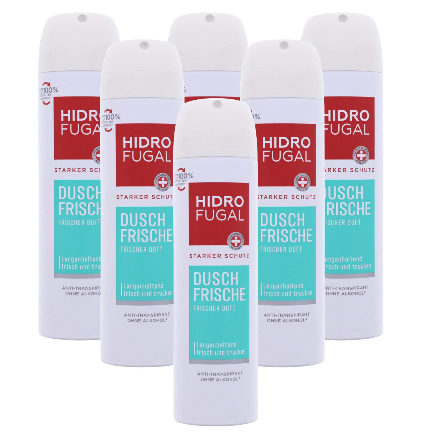 Hidrofugal Deo-Spray 6x Hidrofugal Anti-Transpirant Dusch-Frische je 150ml Schutz & Frische
