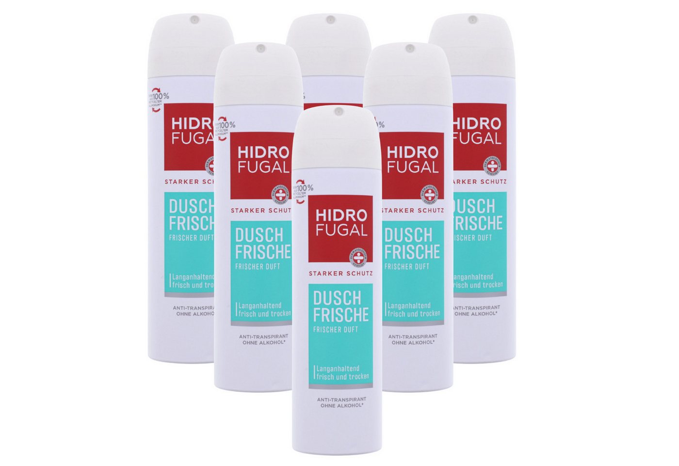 Hidrofugal Deo-Spray 6x Hidrofugal Anti-Transpirant Dusch-Frische je 150ml Schutz & Frische
