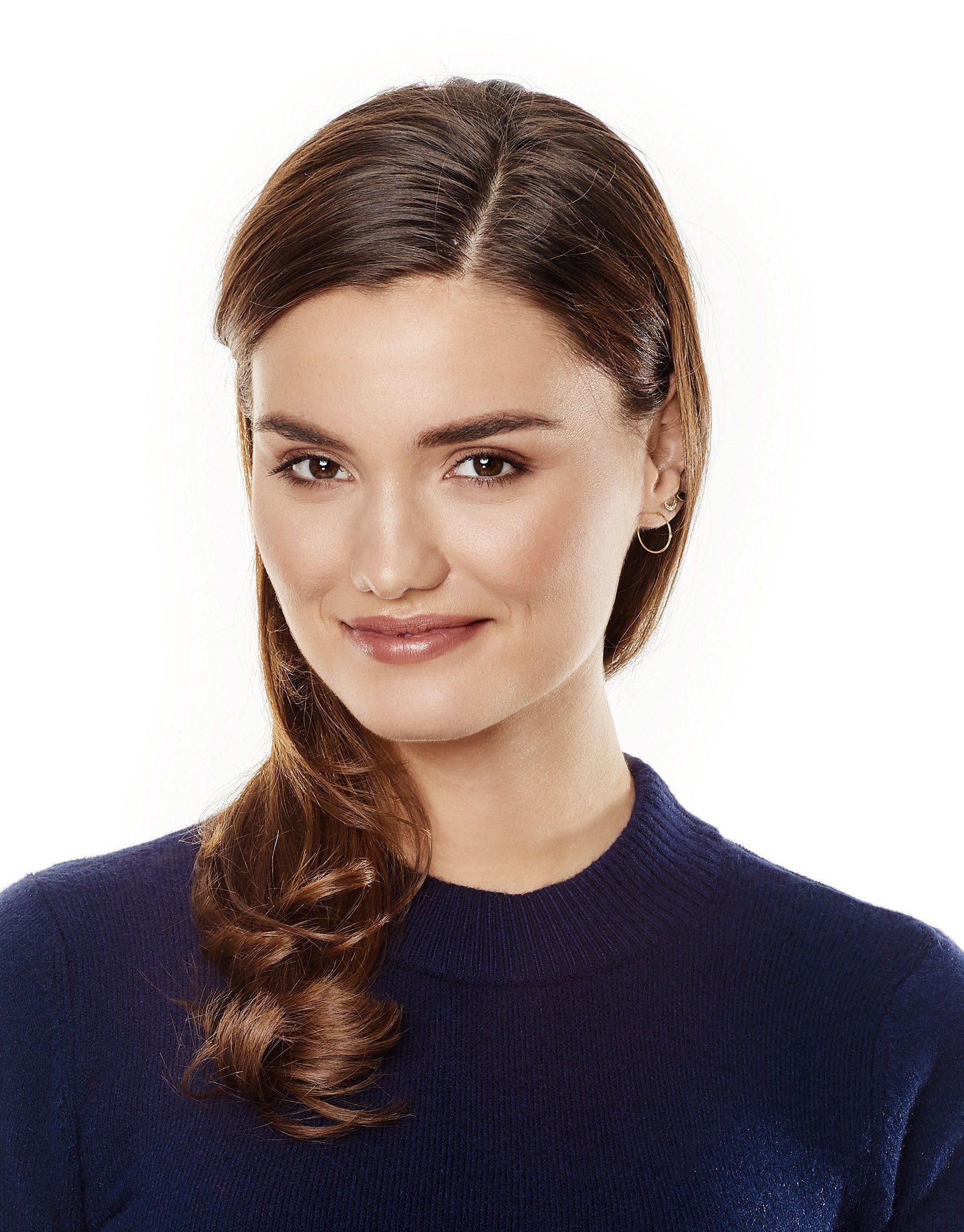 Vincenzo Boretti V-Ausschnitt-Pullover tailliert Stehkragen