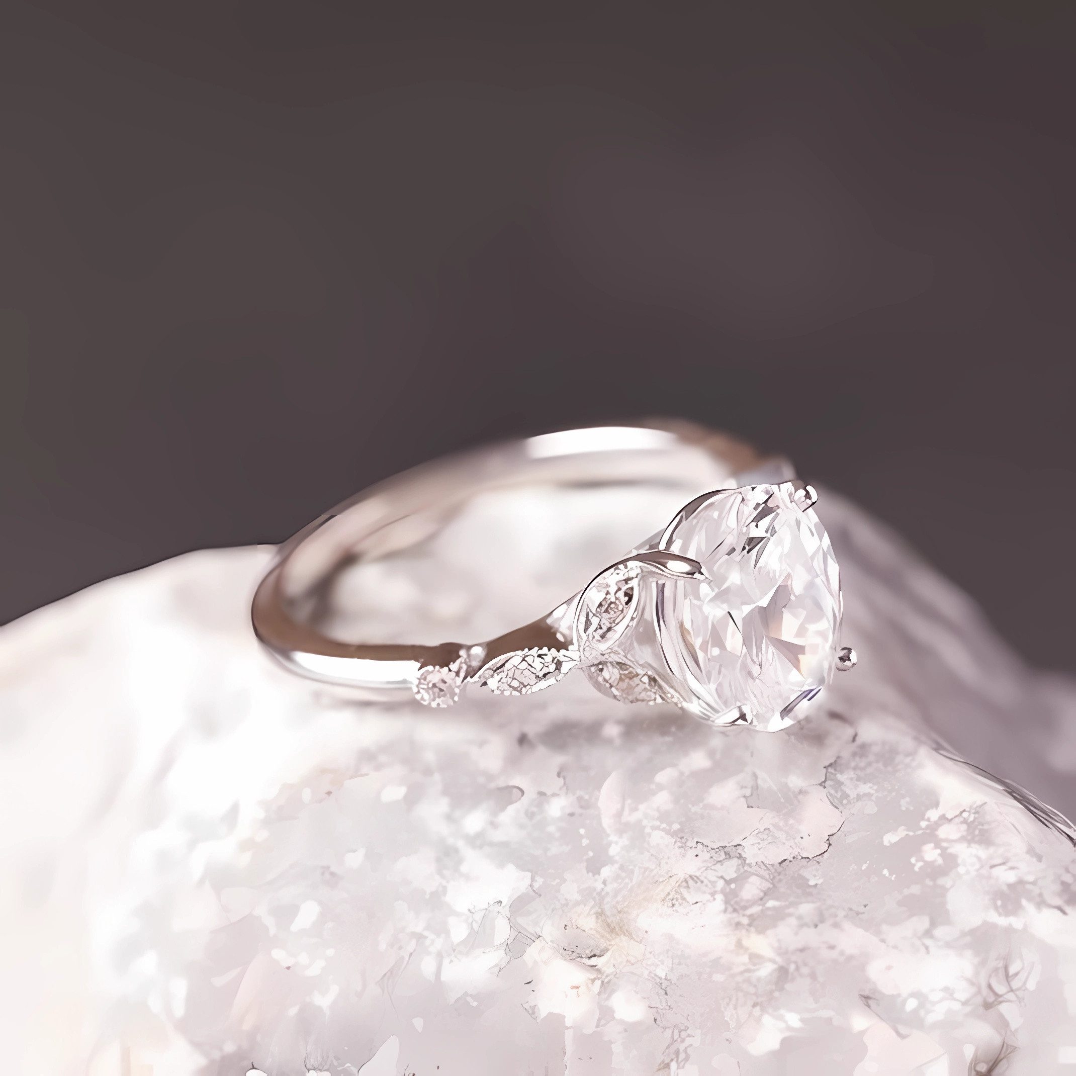 Jumpeak Diamantring 2 karat,Diamant Ring,Goldener Ring Damen,585 Gold,Eternity Ring,IGI, D VVS2 2ex,Valentinstag Geschenk für Sie,Goldener Ring,Labordiamant