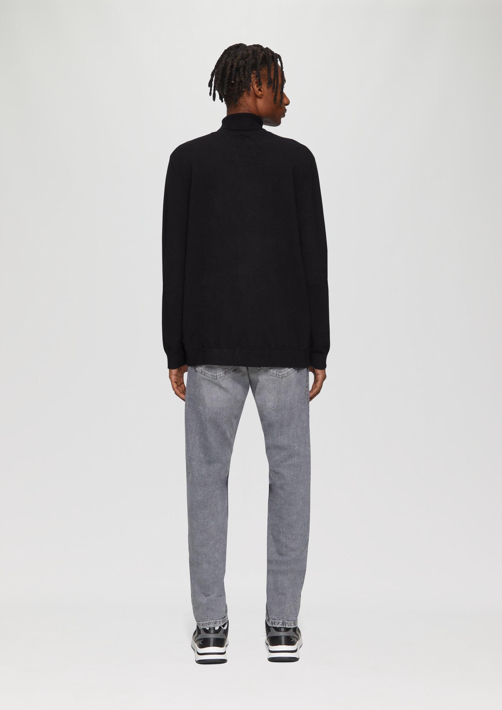 QS Longpullover Strickpullover Slim-Fit-Pullover mit Rollkragen