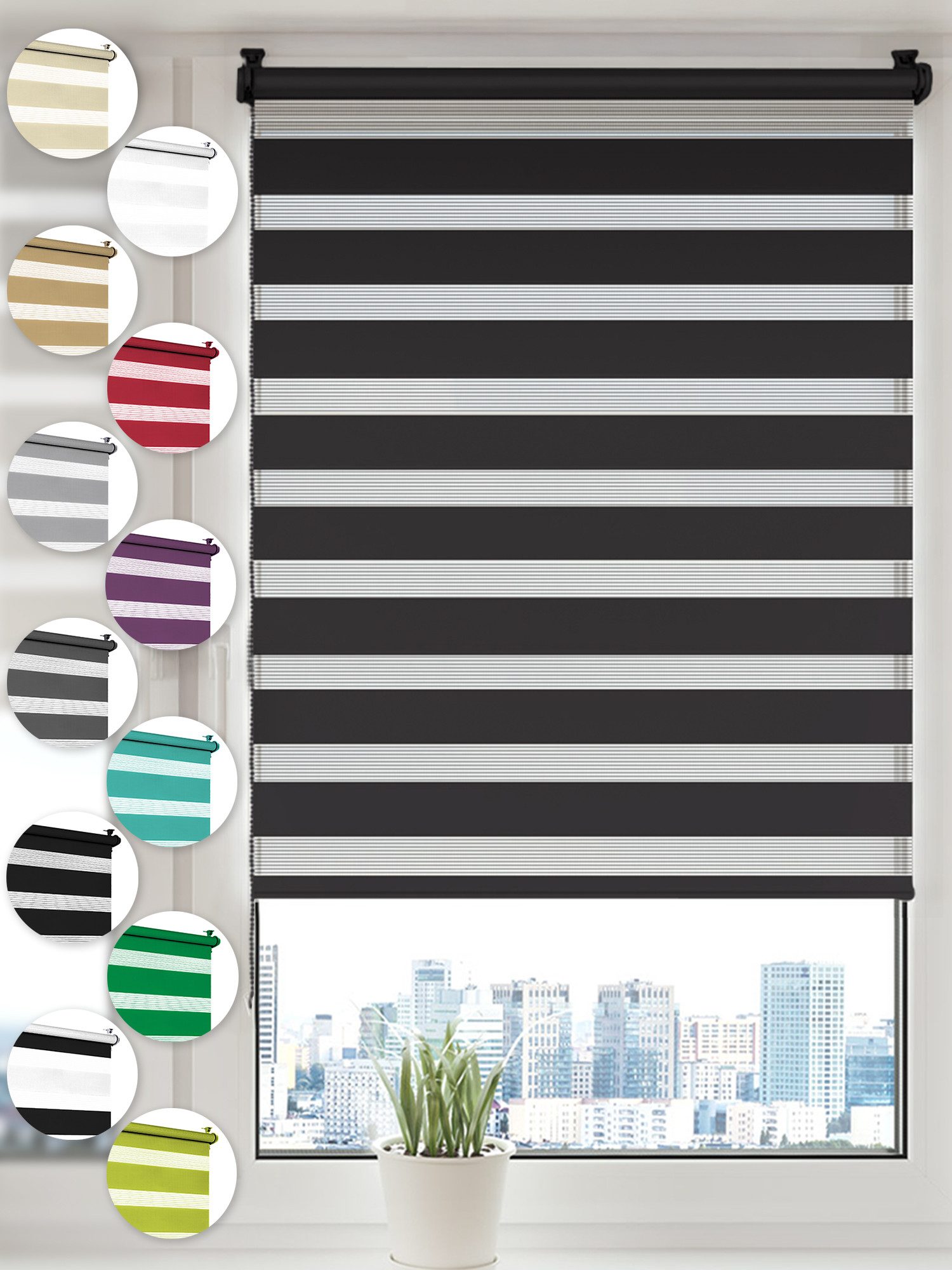 Doppelrollo Klemmfix ohne Bohren Rollos für Fenster und Tür Seitenzugrollo, günstig online kaufen