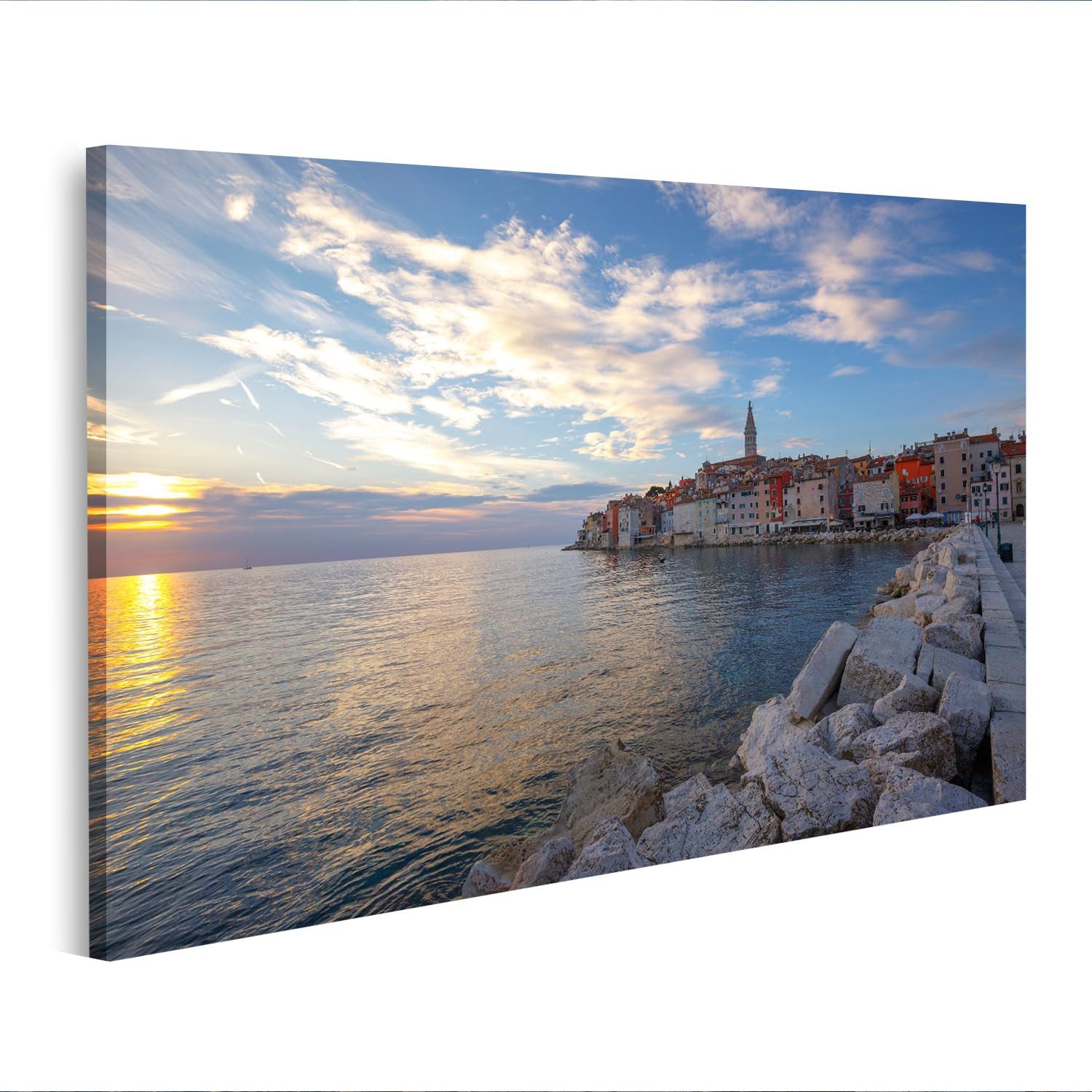islandburner Leinwandbild Schöner Sonnenuntergang Rovinj Adriaküste Kroatien Europa Leinwand