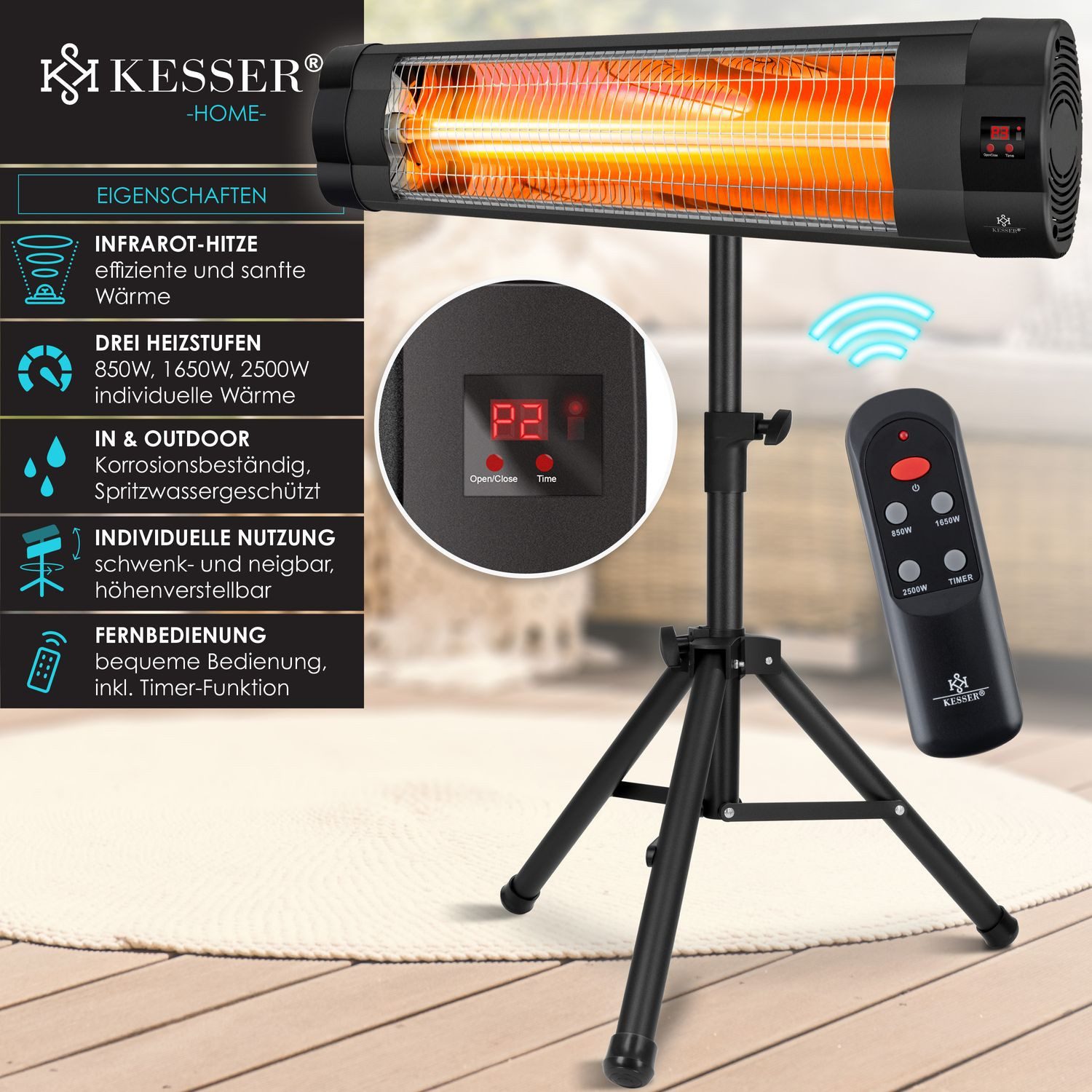 KESSER Infrarotstrahler, 2500 W, Infrarotstrahler Heizstrahler günstig online kaufen