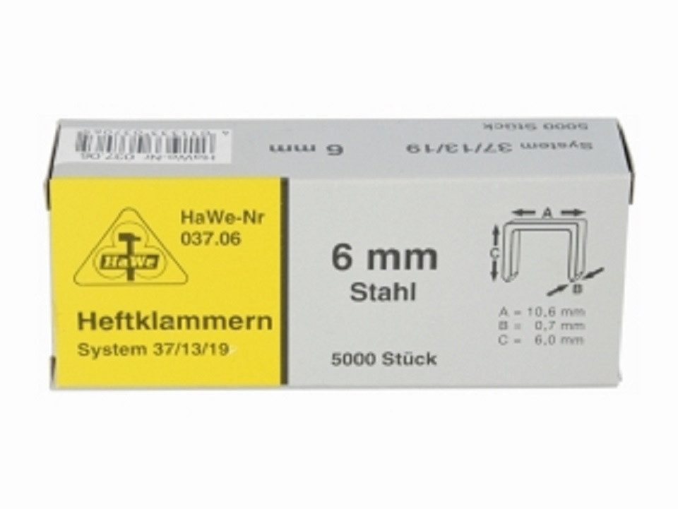 HaWe Tackerklammer HaWe Klammern für Tacker Rapid 37, 5000 St. / Pck., Stahl