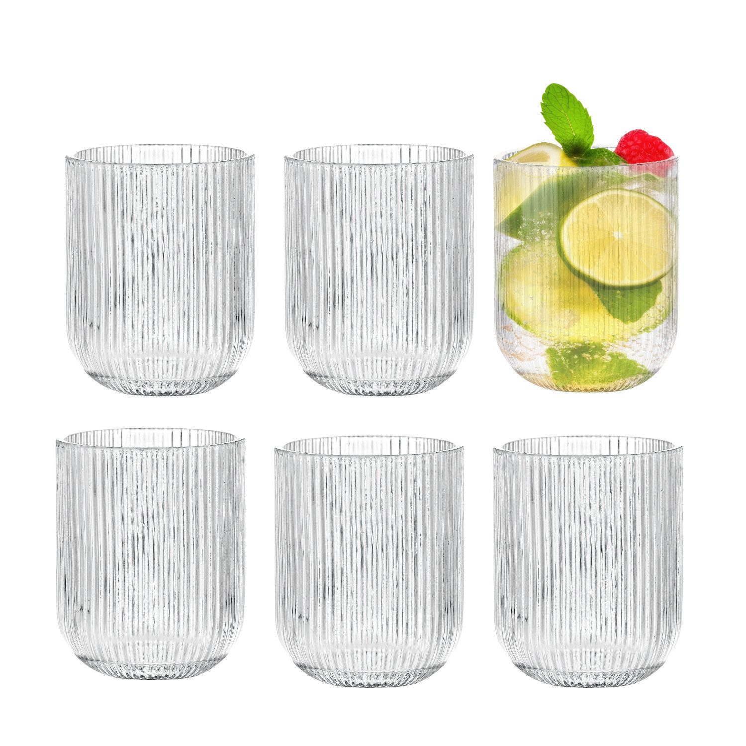 Gläser-Set Relief Crystal Glas Set - Latte Macchiato Tee Softdrink