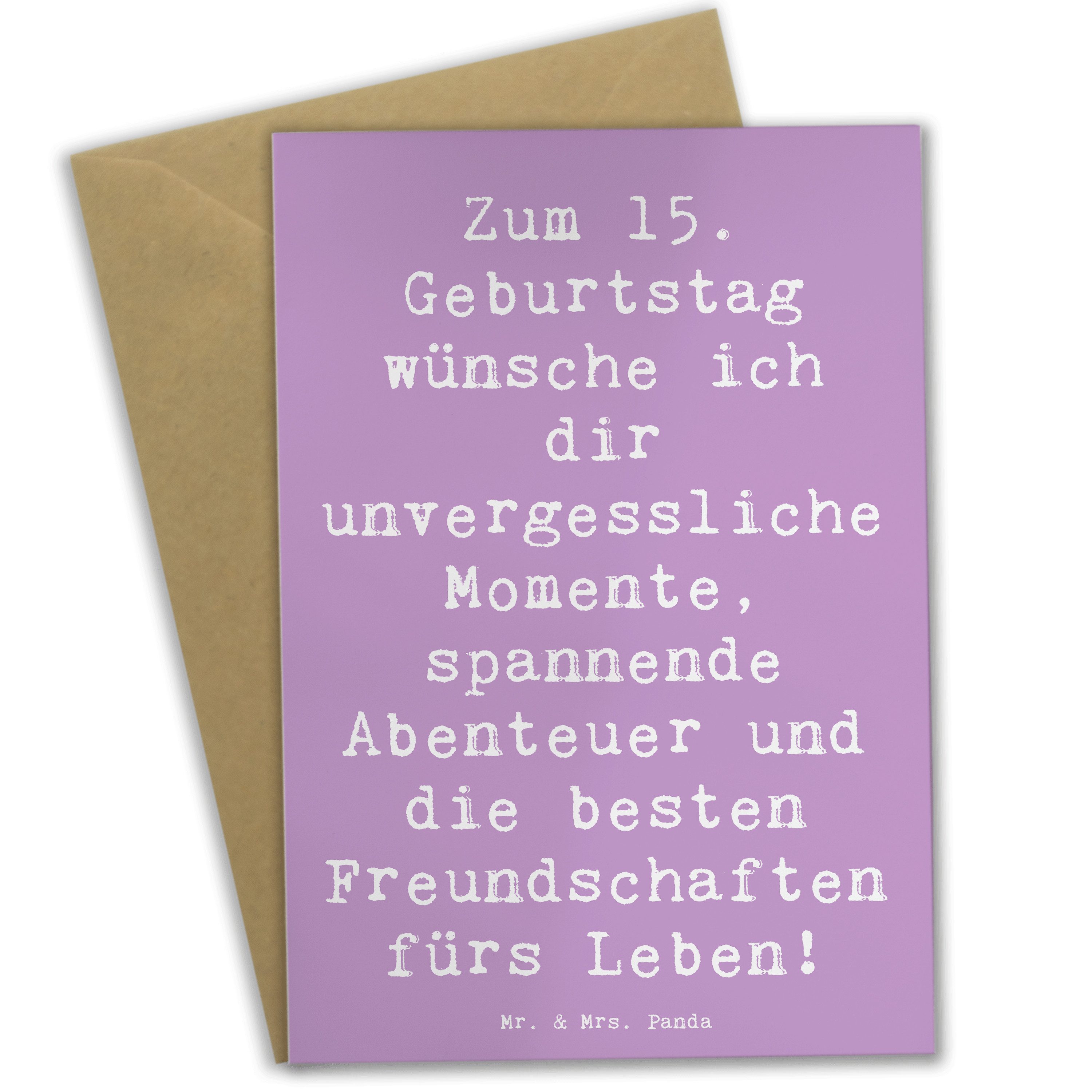 Grußkarte Spruch 15. Geburtstag - Lavendeltraum - Geschenk, Geburtstagskind, Ac