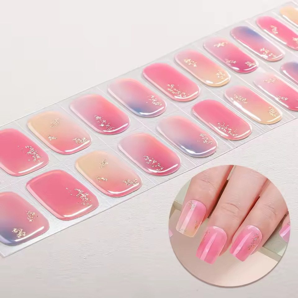 Rötting Design Kunstfingernägel zum Aufkleben 22 Stk Gel Nails Kunstnägel Nagelsticker Saloon-Qualität, Set 22-tlg., Gelnägel Set inkl. Manikürstäbchen & Nagelpfeile, Gel Nails zum Aufkleben - ohne UV - Nail Art - passgenau