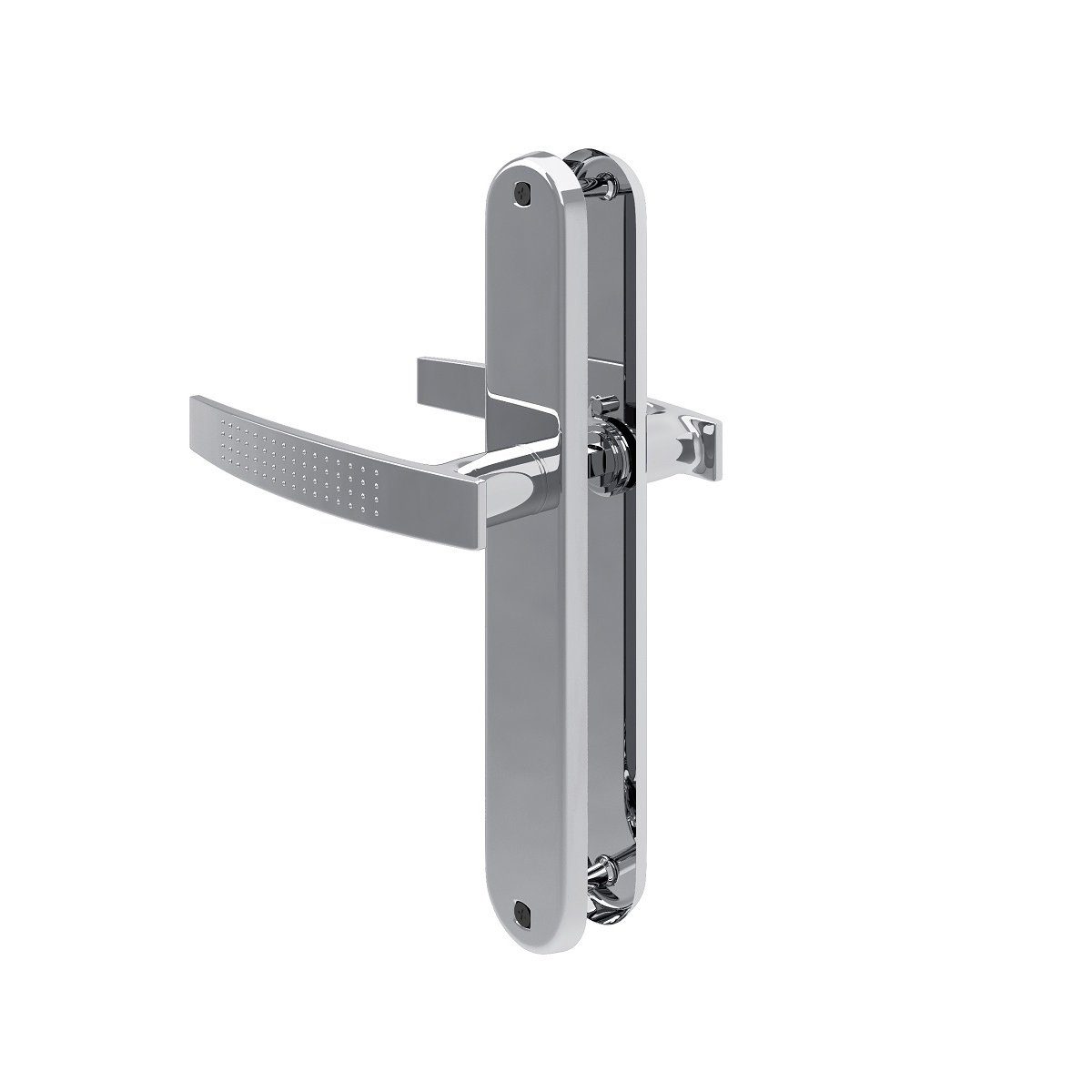 MS Beschläge Türbeschlag Türdrücker Langschild Türbeschlag Chrom glänzend