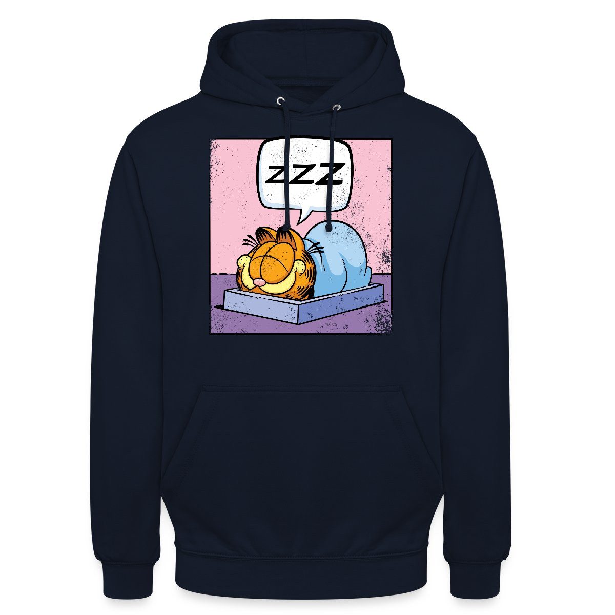 Spreadshirt Hoodie Garfield Schlafender Kater Zzz Power Nap Used Look Unisex Hoodie (1-tlg)