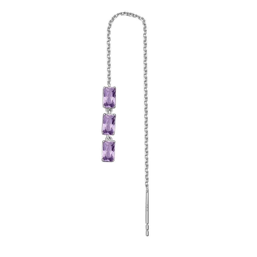 Brosway Ohrring-Set Lange silberne Einzelohrringe Fancy Magic Lila FMP23