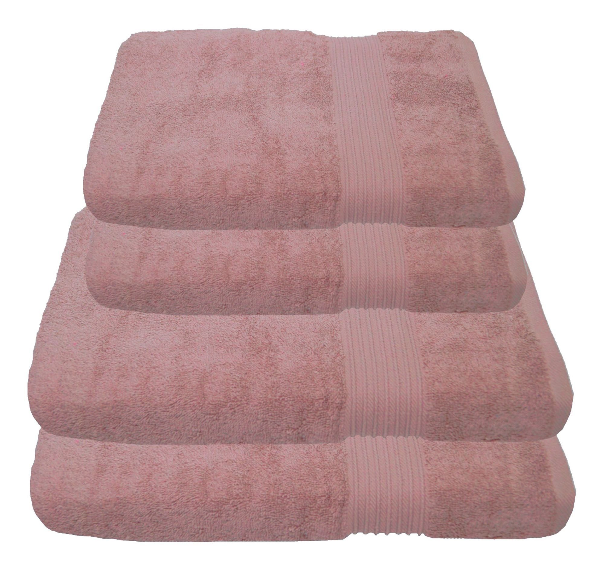 Juego De Toallas De 5 Piezas, Color Rosa Y Blanco
