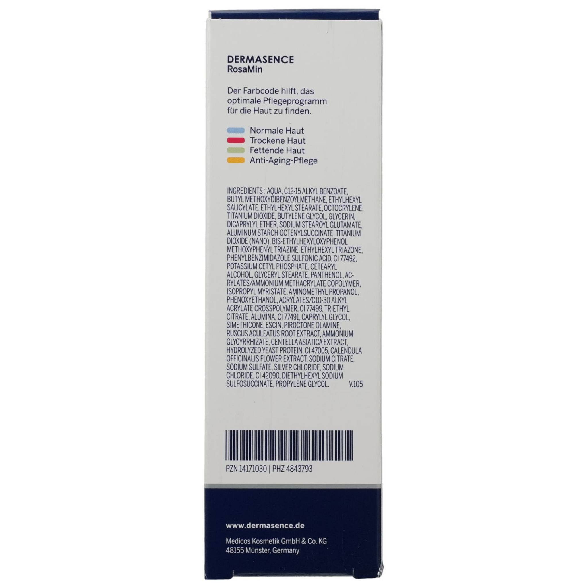Dermasence Sonnenschutzcreme DERMASENCE RosaMin Getönte Tagespflege mit LSF 50 10St PZN 14171030