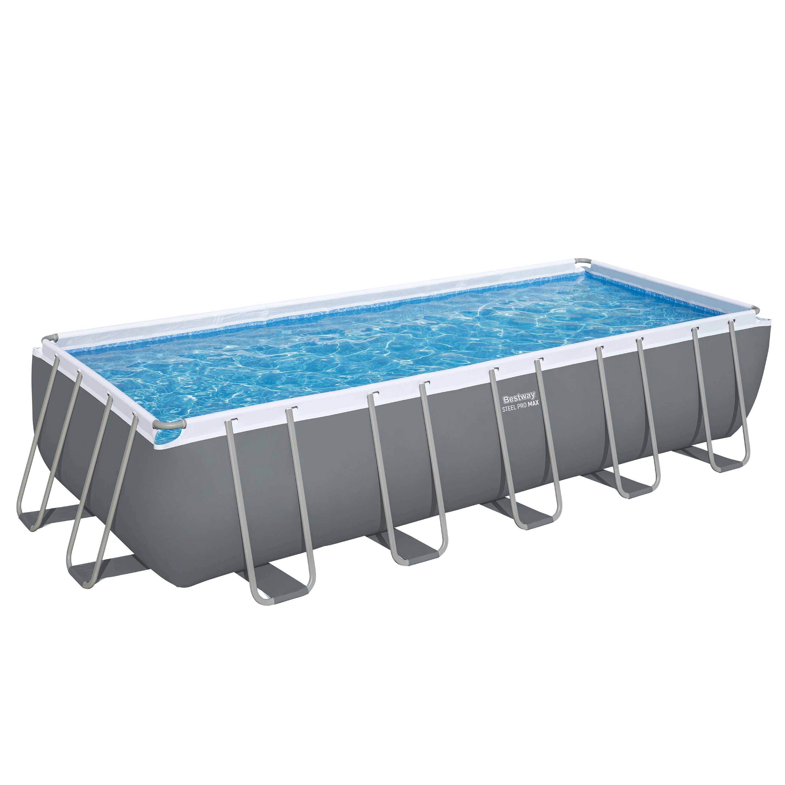 Framepool Steel Pro MAX™ Solo Pool ohne Zubehör 640 x 274 x 132 cm, grau, eckig