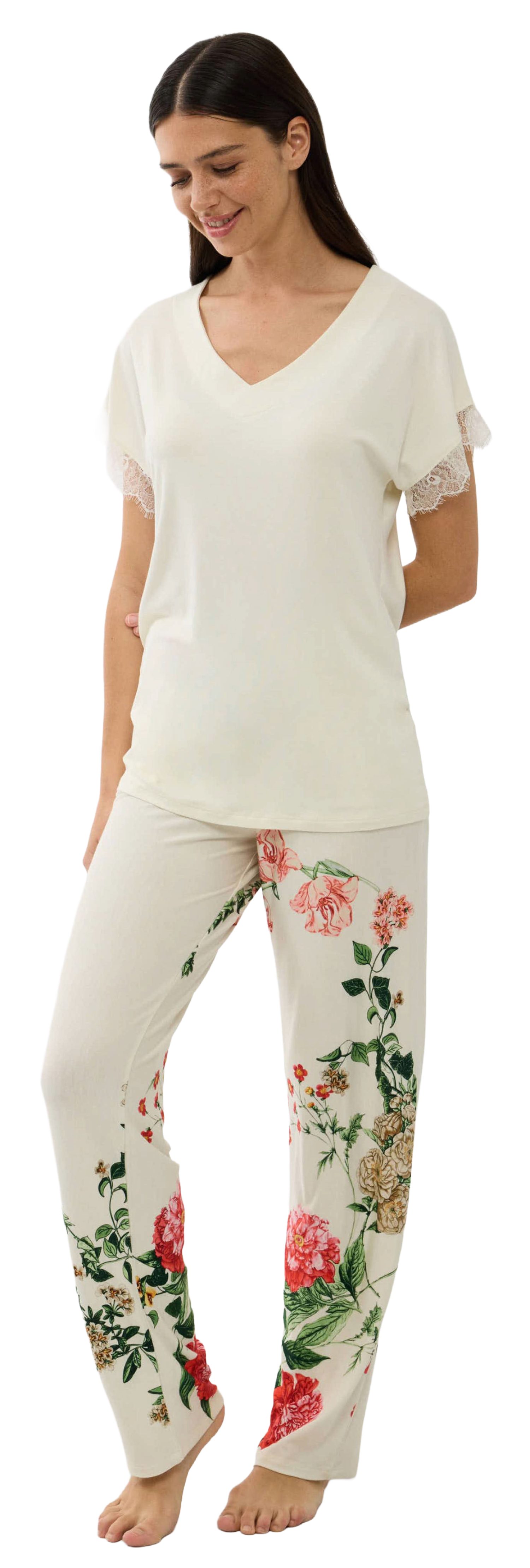 Goldenbay Schlafanzug Damen Pyjama Floral (2 tlg) Edles Design